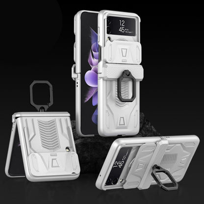 GKK Sliding Camshield Magnetic Armor Flip Phone Case with Ring Holder, For Samsung Galaxy Z Flip3 5G