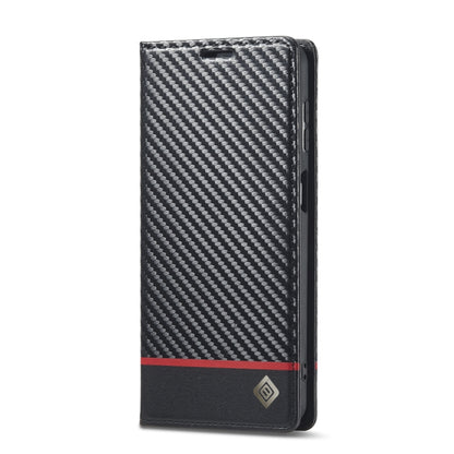 LC.IMEEKE Carbon Fiber Horizontal Flip Leather Phone Case, For Samsung Galaxy A23 5G