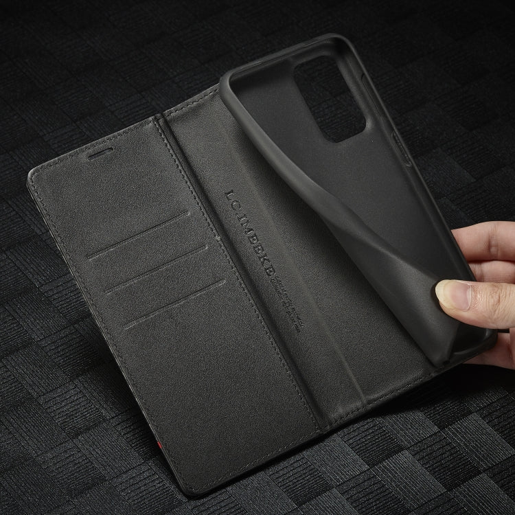 LC.IMEEKE Carbon Fiber Horizontal Flip Leather Phone Case, For Samsung Galaxy A23 5G