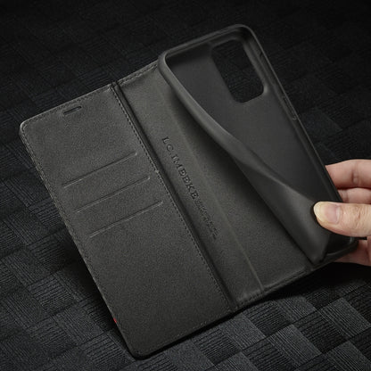 LC.IMEEKE Carbon Fiber Horizontal Flip Leather Phone Case, For Samsung Galaxy A23 5G