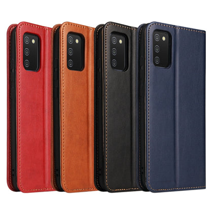 Fierre Shann PU Genuine Leather Texture Leather Phone Case, For Samsung Galaxy A02s, For Samsung Galaxy A12, For Samsung Galaxy A13 5G, For Samsung Galaxy A22 5G, For Samsung Galaxy A33 5G, For Samsung Galaxy A53 5G, For Samsung Galaxy A73 5G����������...