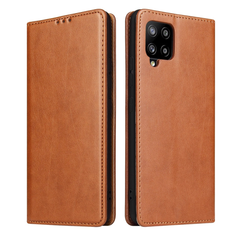 Fierre Shann PU Genuine Leather Texture Leather Phone Case, For Samsung Galaxy A02s, For Samsung Galaxy A12, For Samsung Galaxy A13 5G, For Samsung Galaxy A22 5G, For Samsung Galaxy A33 5G, For Samsung Galaxy A53 5G, For Samsung Galaxy A73 5G����������...