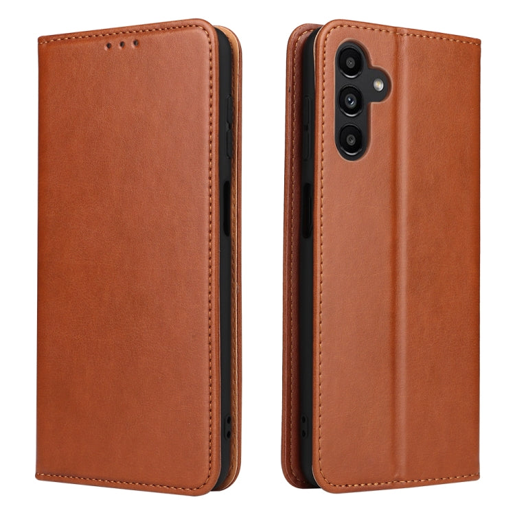 Fierre Shann PU Genuine Leather Texture Leather Phone Case, For Samsung Galaxy A02s, For Samsung Galaxy A12, For Samsung Galaxy A13 5G, For Samsung Galaxy A22 5G, For Samsung Galaxy A33 5G, For Samsung Galaxy A53 5G, For Samsung Galaxy A73 5G����������...