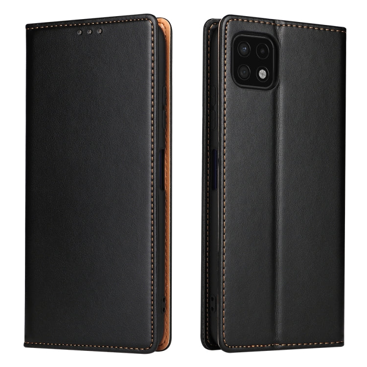Fierre Shann PU Genuine Leather Texture Leather Phone Case, For Samsung Galaxy A02s, For Samsung Galaxy A12, For Samsung Galaxy A13 5G, For Samsung Galaxy A22 5G, For Samsung Galaxy A33 5G, For Samsung Galaxy A53 5G, For Samsung Galaxy A73 5G����������...