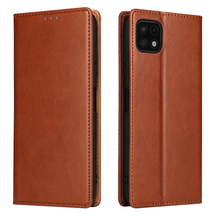 Fierre Shann PU Genuine Leather Texture Leather Phone Case, For Samsung Galaxy A02s, For Samsung Galaxy A12, For Samsung Galaxy A13 5G, For Samsung Galaxy A22 5G, For Samsung Galaxy A33 5G, For Samsung Galaxy A53 5G, For Samsung Galaxy A73 5G����������...