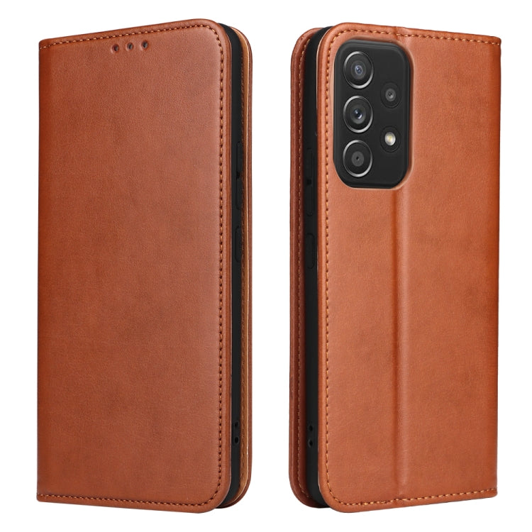 Fierre Shann PU Genuine Leather Texture Leather Phone Case, For Samsung Galaxy A02s, For Samsung Galaxy A12, For Samsung Galaxy A13 5G, For Samsung Galaxy A22 5G, For Samsung Galaxy A33 5G, For Samsung Galaxy A53 5G, For Samsung Galaxy A73 5G����������...