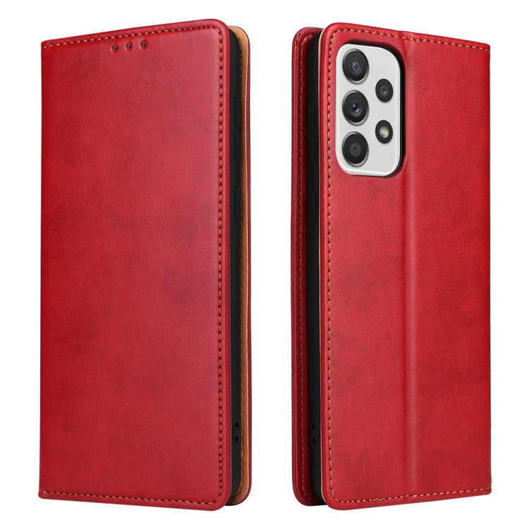 Fierre Shann PU Genuine Leather Texture Leather Phone Case, For Samsung Galaxy A02s, For Samsung Galaxy A12, For Samsung Galaxy A13 5G, For Samsung Galaxy A22 5G, For Samsung Galaxy A33 5G, For Samsung Galaxy A53 5G, For Samsung Galaxy A73 5G����������...
