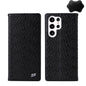 Fierre Shann Crocodile Texture Magnetic Genuine Leather Phone Case, For Samsung Galaxy S22 5G, For Samsung Galaxy S22+ 5G, For Samsung Galaxy S22 Ultra 5G
