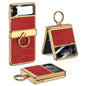 GKK Integrated Plating + Leather Flip Phone Case, For Samsung Galaxy Z Flip3 5G