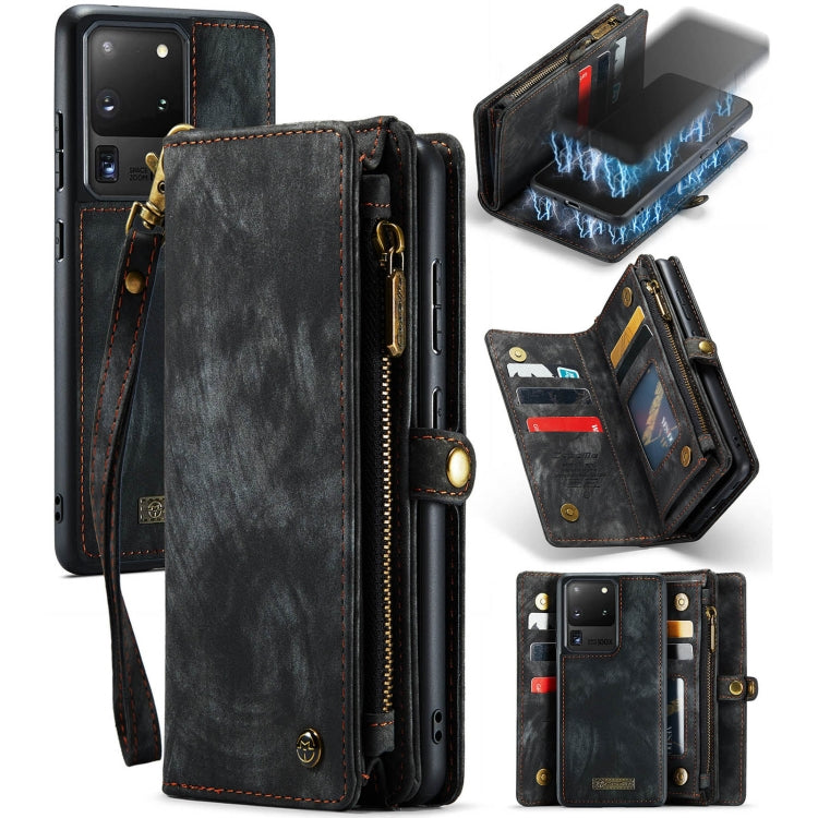 CaseMe Detachable Multifunctional Horizontal Flip Leather Case, with Card Slot & Holder & Zipper Wallet & Photo Frame, For Samsung Galaxy S20 Plus, For Samsung Galaxy S20, For Samsung Galaxy S20 Ultra