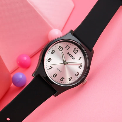 SKMEI 1760 Stainless Steel Buckle Silicone Strap Waterproof Quartz Watch