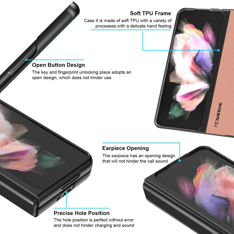 LC.IMEEKE Shock-resistant Plain Leather All-inclusive Protective Case, For Samsung Galaxy Z Flip4 5G, For Samsung Galaxy Z Fold4 5G
