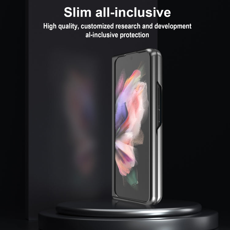 LC.IMEEKE Shock-resistant Plain Leather All-inclusive Protective Case, For Samsung Galaxy Z Flip4 5G, For Samsung Galaxy Z Fold4 5G