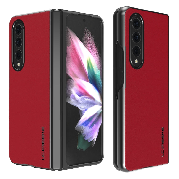 LC.IMEEKE Shock-resistant Plain Leather All-inclusive Protective Case, For Samsung Galaxy Z Flip4 5G, For Samsung Galaxy Z Fold4 5G