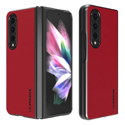 LC.IMEEKE Shock-resistant Plain Leather All-inclusive Protective Case, For Samsung Galaxy Z Flip4 5G, For Samsung Galaxy Z Fold4 5G