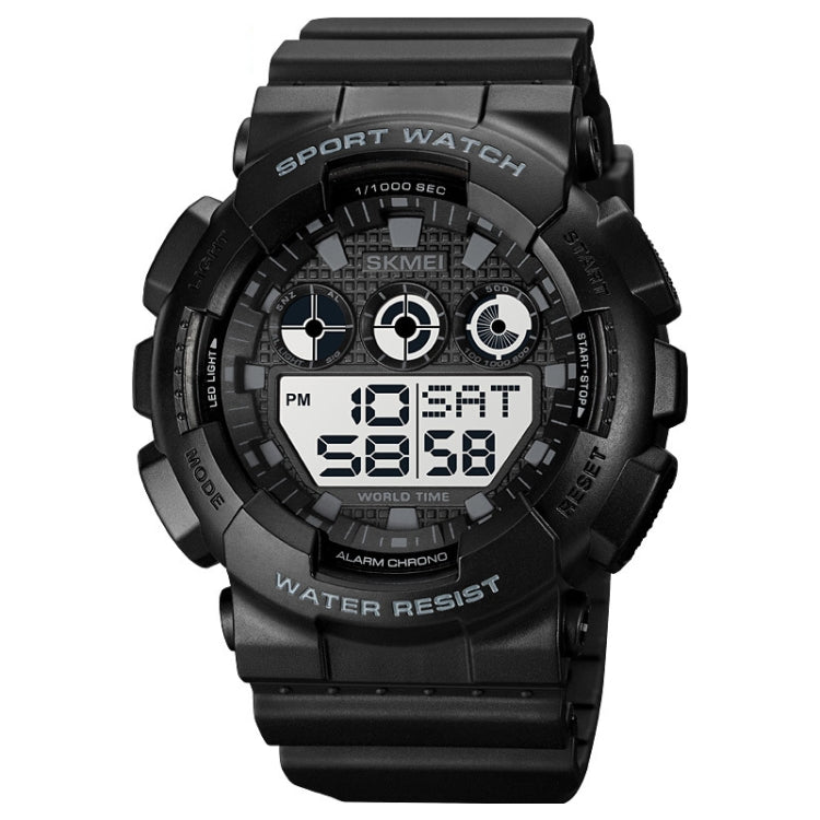 SKMEI 1857 Stainless Steel Buckle PU Strap Waterproof Electronic Watch