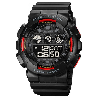 SKMEI 1857 Stainless Steel Buckle PU Strap Waterproof Electronic Watch