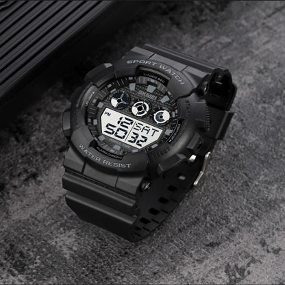 SKMEI 1857 Stainless Steel Buckle PU Strap Waterproof Electronic Watch