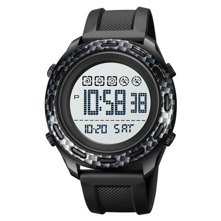 SKMEI 1872 Stainless Steel Buckle PU Strap Waterproof Electronic Watch, White, Black