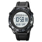 SKMEI 1872 Stainless Steel Buckle PU Strap Waterproof Electronic Watch, White, Black