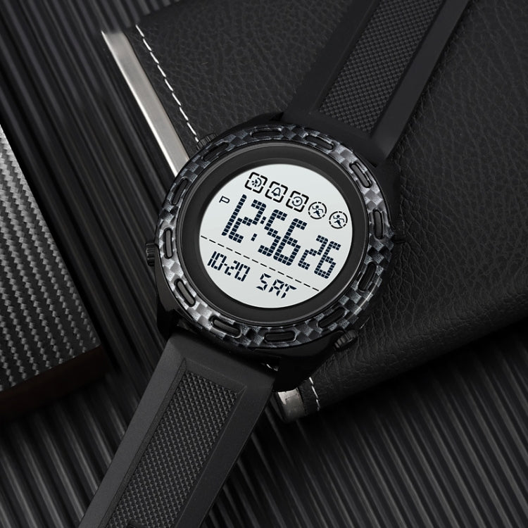 SKMEI 1872 Stainless Steel Buckle PU Strap Waterproof Electronic Watch, White, Black