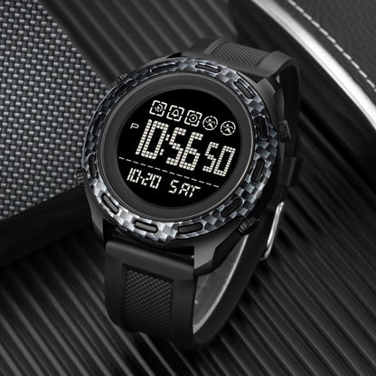 SKMEI 1872 Stainless Steel Buckle PU Strap Waterproof Electronic Watch, White, Black