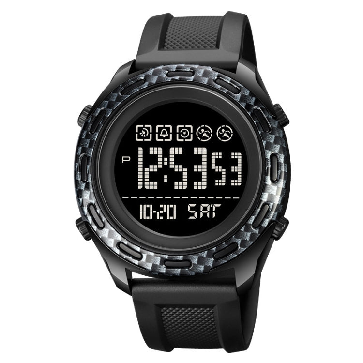 SKMEI 1872 Stainless Steel Buckle PU Strap Waterproof Electronic Watch, White, Black