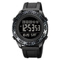 SKMEI 1872 Stainless Steel Buckle PU Strap Waterproof Electronic Watch, White, Black