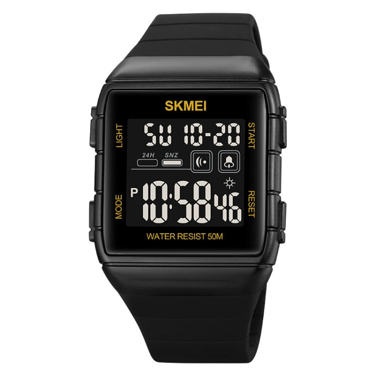 SKMEI 1960 Stainless Steel Buckle Silicone Strap Waterproof Electronic Watch, 1960 Light Grey, 1960 Black Gold, 1960 Black and White Machine, 1960 Black and Black Machine, 1960 Blue