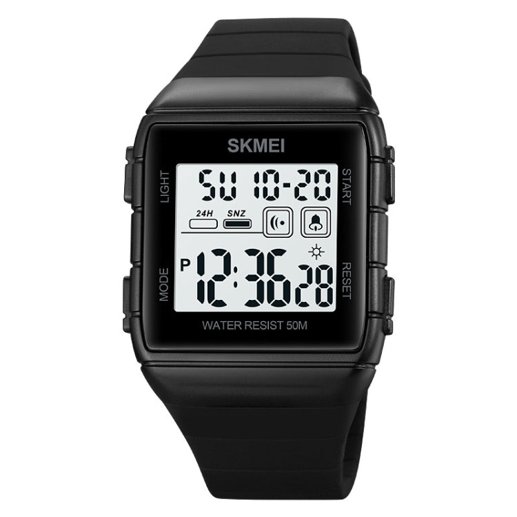 SKMEI 1960 Stainless Steel Buckle Silicone Strap Waterproof Electronic Watch, 1960 Light Grey, 1960 Black Gold, 1960 Black and White Machine, 1960 Black and Black Machine, 1960 Blue