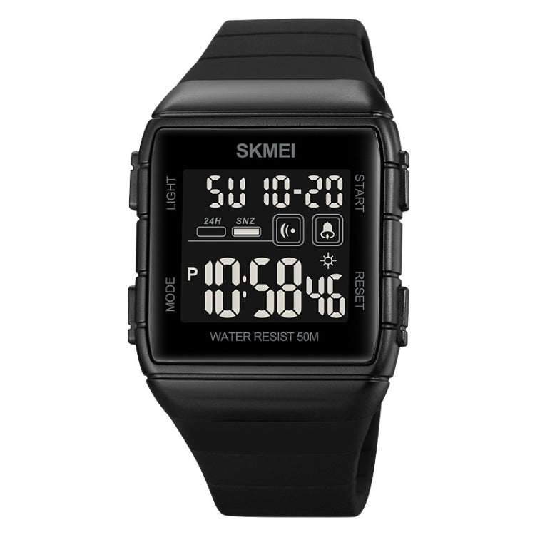 SKMEI 1960 Stainless Steel Buckle Silicone Strap Waterproof Electronic Watch, 1960 Light Grey, 1960 Black Gold, 1960 Black and White Machine, 1960 Black and Black Machine, 1960 Blue