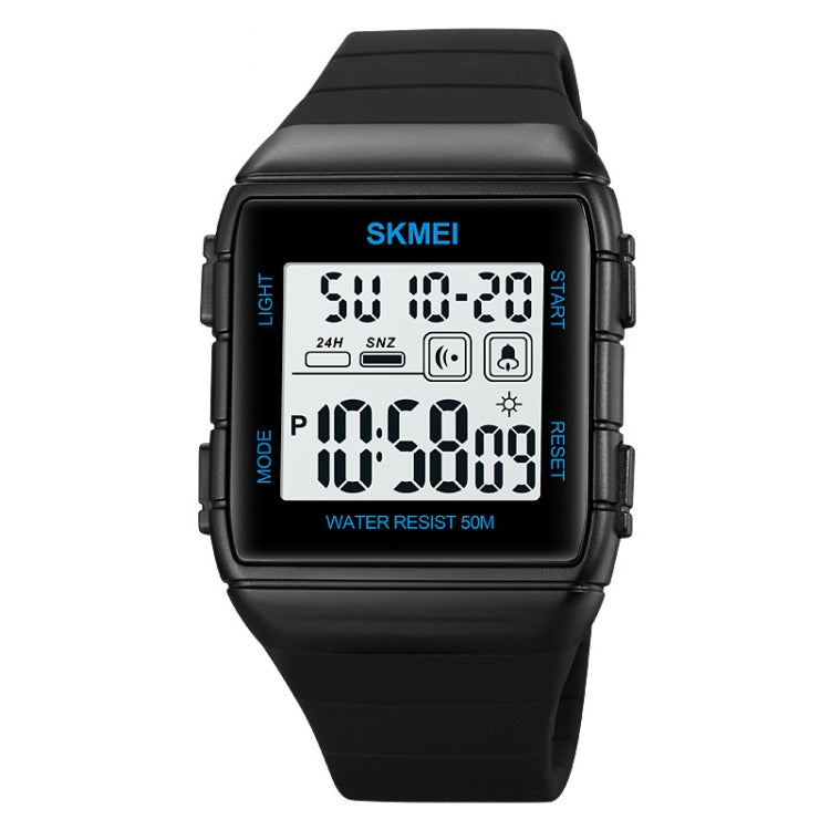 SKMEI 1960 Stainless Steel Buckle Silicone Strap Waterproof Electronic Watch, 1960 Light Grey, 1960 Black Gold, 1960 Black and White Machine, 1960 Black and Black Machine, 1960 Blue