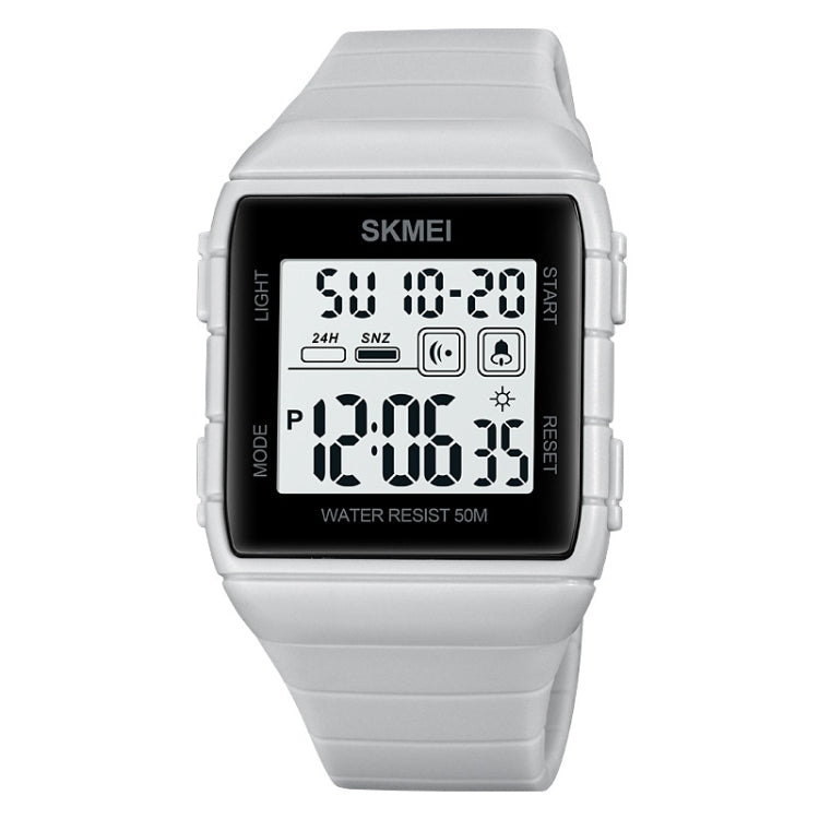 SKMEI 1960 Stainless Steel Buckle Silicone Strap Waterproof Electronic Watch, 1960 Light Grey, 1960 Black Gold, 1960 Black and White Machine, 1960 Black and Black Machine, 1960 Blue