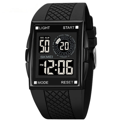 SKMEI 1967 Stainless Steel Buckle PU Strap Waterproof Electronic Watch