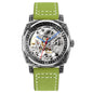 SKMEI 9271 Stainless Steel Buckle Leather Strap Waterproof Mechanical Watch