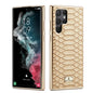 Fierre Shann Python Texture Electroplating PU Phone Case, For Samsung Galaxy S22 5G, For Samsung Galaxy S22+ 5G, For Samsung Galaxy S22 Ultra 5G