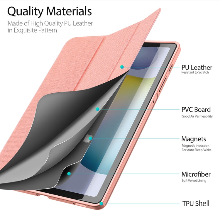 DUX DUCIS Domo Series Horizontal Flip Magnetic PU Leather Case with Three-folding Holder & Pen Slot, For Galaxy Tab A 8.4 (2020), For Galaxy Tab S6 Lite 10.4 inch