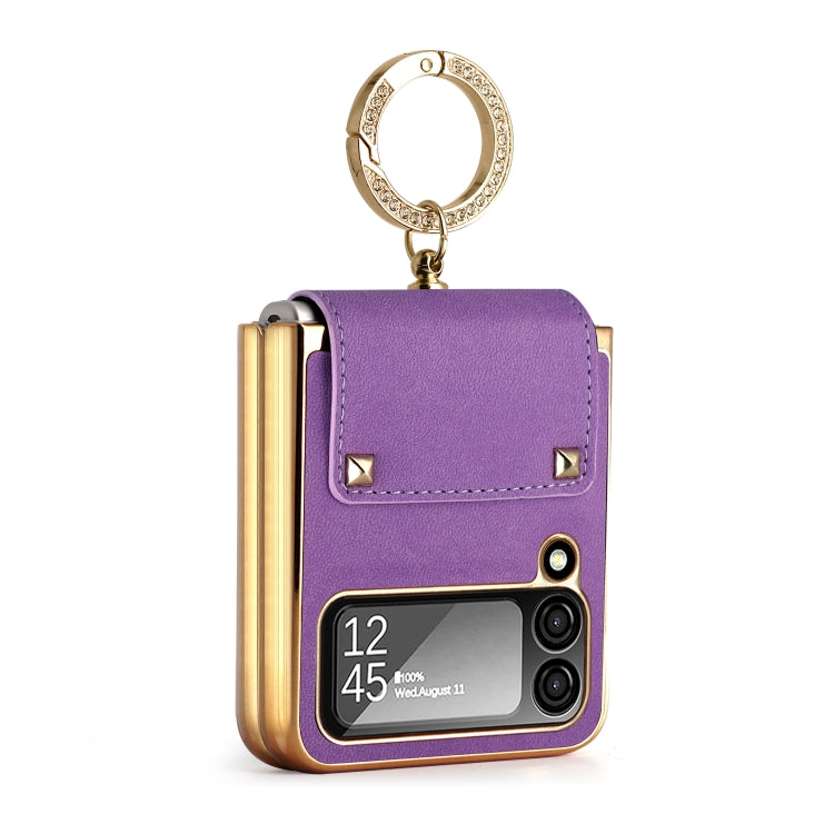 GKK Colorful PU Phone Case with Ring Holder, For Samsung Galaxy Z Flip4 5G, For Samsung Galaxy Z Flip3 5G