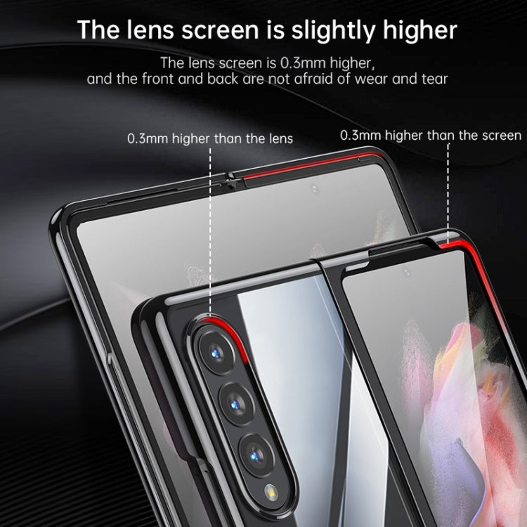 SULADA Shockproof Plating PC Transparent Protective Case, For Samsung Galaxy Z Fold4, For Samsung Galaxy Z Flip4