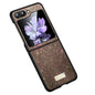 SULADA Shockproof TPU + Handmade Leather Phone Case, For Samsung Galaxy Z Flip4, For Samsung Galaxy Z Flip5