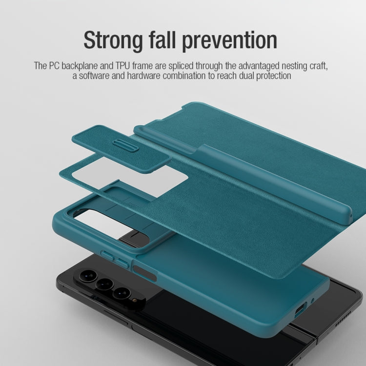 NILLKIN QIN Series Pro Sliding Camera Cover Design Leather Phone Case, For Samsung Galaxy Z Fold4 5G