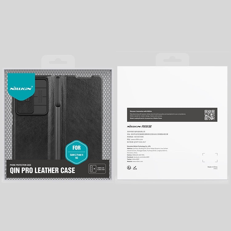 NILLKIN QIN Series Pro Sliding Camera Cover Design Leather Phone Case, For Samsung Galaxy Z Fold4 5G