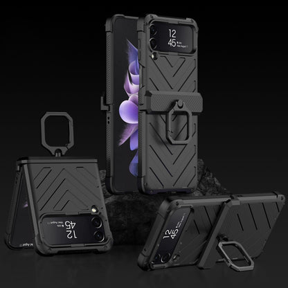 GKK Sliding Camshield Magnetic Armor Flip Phone Case with Ring Holder, For Samsung Galaxy Z Flip4