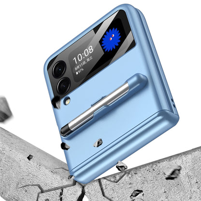 GKK Magnetic Full Coverage Phone Flip Case with Pen, For Samsung Galaxy Z Flip4