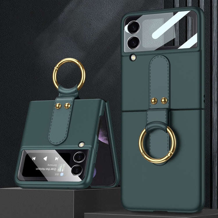 GKK Ultra-thin PC Full Coverage Phone Flip Case with Ring Holder, For Samsung Galaxy Z Flip4