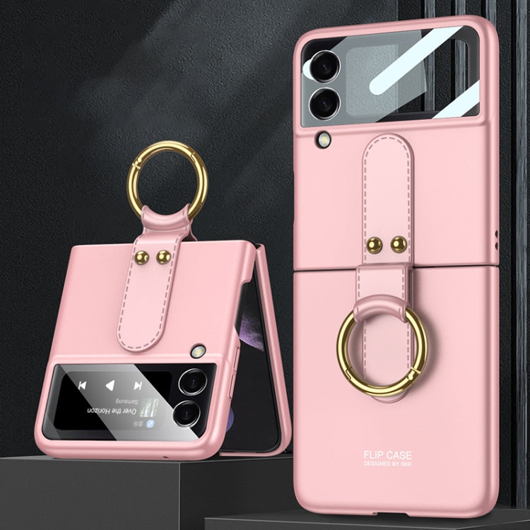 GKK Ultra-thin PC Full Coverage Phone Flip Case with Ring Holder, For Samsung Galaxy Z Flip4