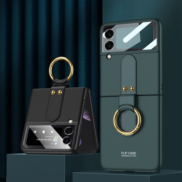 GKK Ultra-thin PC Full Coverage Phone Flip Case with Ring Holder, For Samsung Galaxy Z Flip4