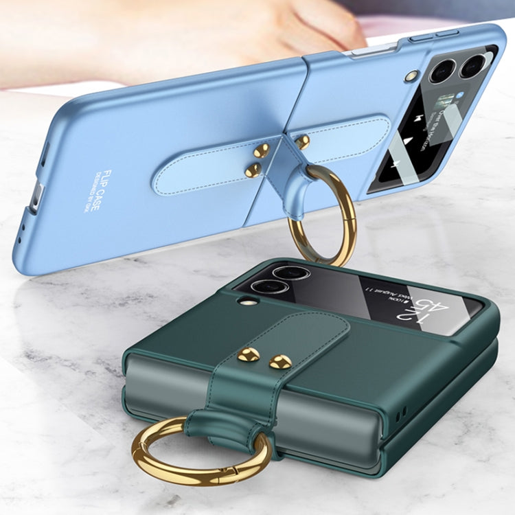 GKK Ultra-thin PC Full Coverage Phone Flip Case with Ring Holder, For Samsung Galaxy Z Flip4