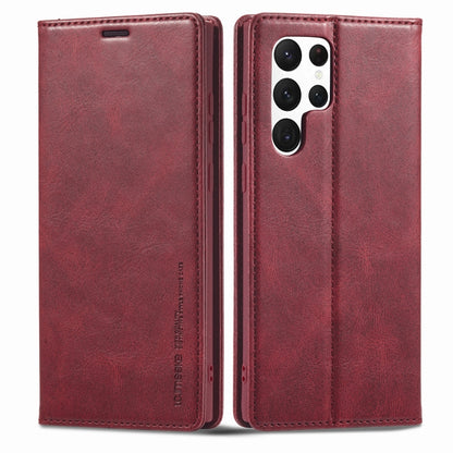 LC.IMEEKE RFID Anti-theft Leather Phone Case, For Samsung Galaxy S22 Ultra 5G