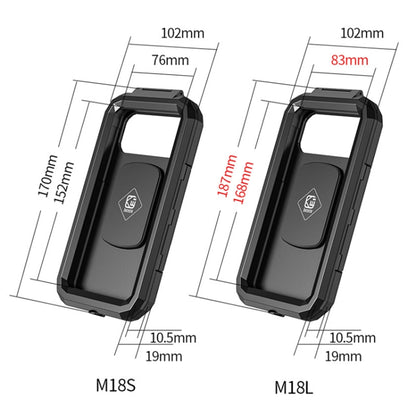 Motorcycle / Bicycle Handlebar Wireless Charging Waterproof Box Mobile Phone Holder, M18S-A1, M18L-A1